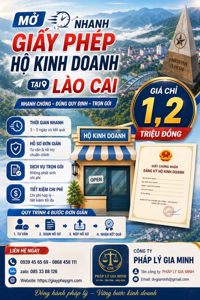 đăng ký hộ kinh doanh quán cafe lào cai