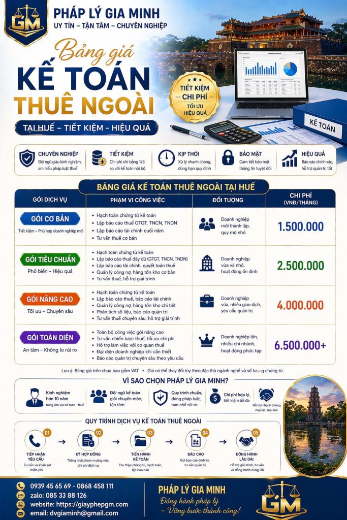 dịch vụ kế toán cho công ty sản xuất tại huế