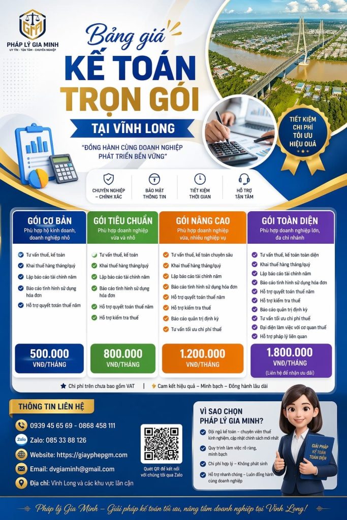 dịch vụ kế toán tại vĩnh long