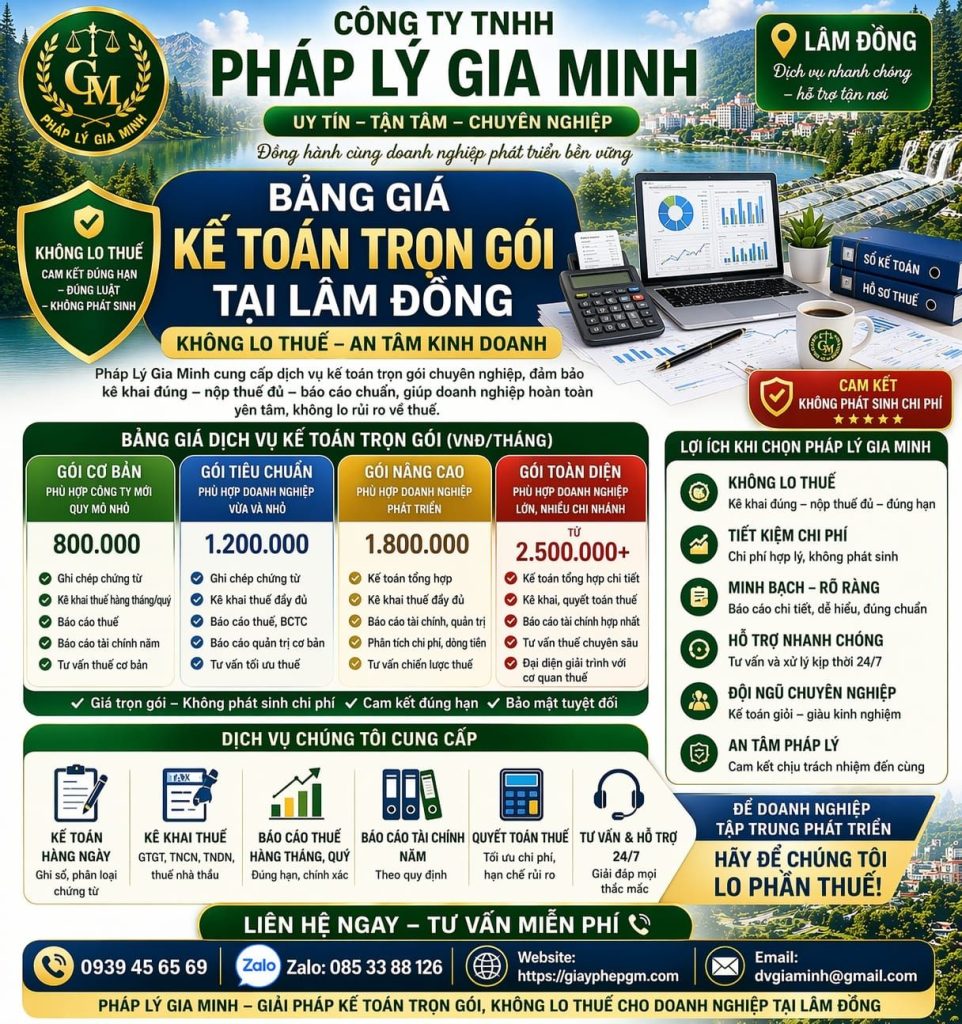 Dịch vụ làm sổ sách kế toán xây dựng tại Lâm Đồng