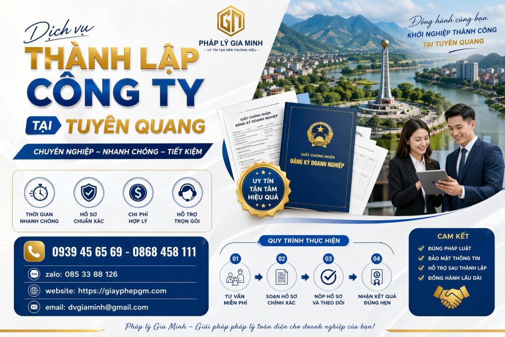 dịch vụ thành lập công ty tại tuyên quang