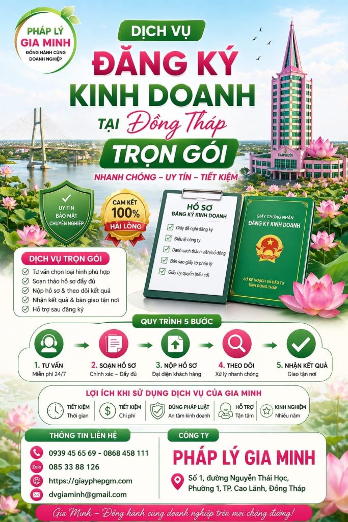 dịch vụ thành lập doanh nghiệp đồng tháp
