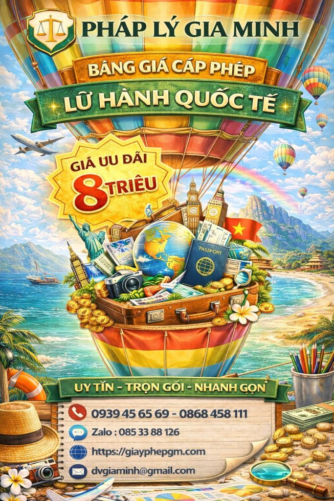 Hồ sơ cấp giấy phép kinh doanh lữ hành quốc tế 1 hồ sơ cấp giấy phép kinh doanh lữ hành quốc tế