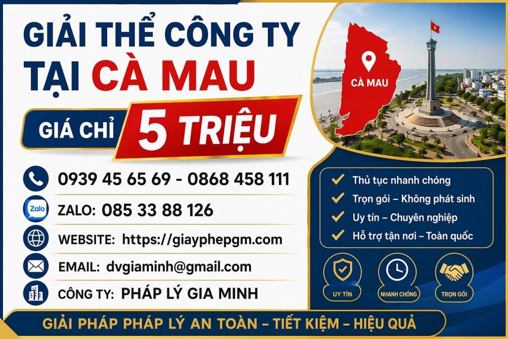 hồ sơ giải thể công ty ở cà mau