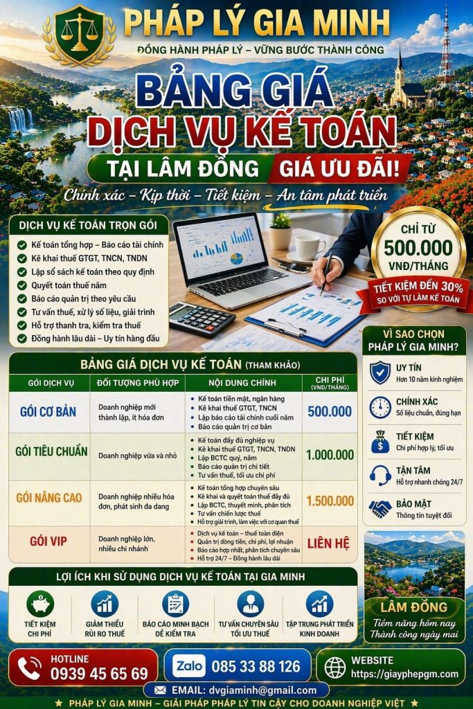 Kế toán doanh nghiệp vận tải tại Lâm Đồng chuyên nghiệp