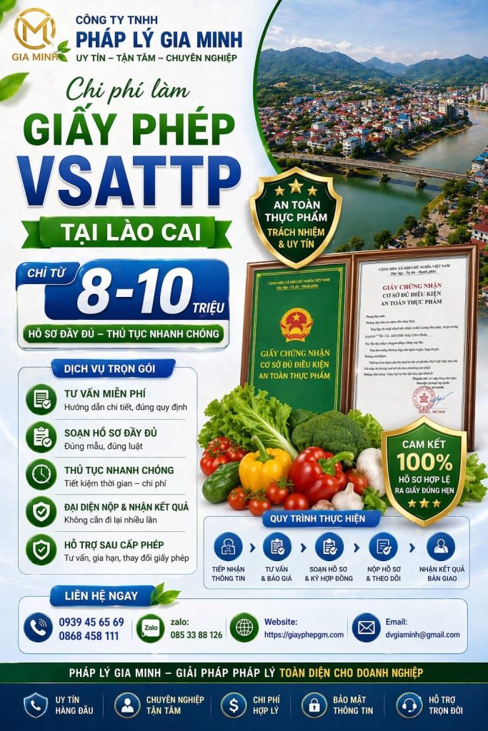 xin giấy phép vệ sinh an toàn thực phẩm tại lào cai