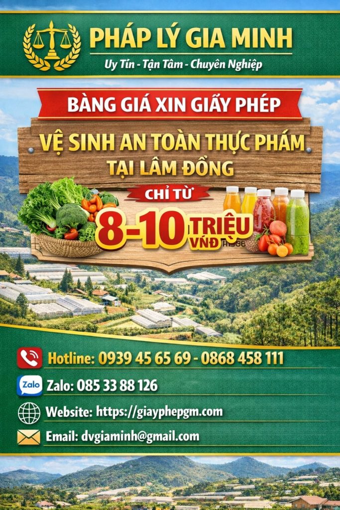 xin giấy vệ sinh an toàn thực phẩm tại lâm đồng cho quán ăn