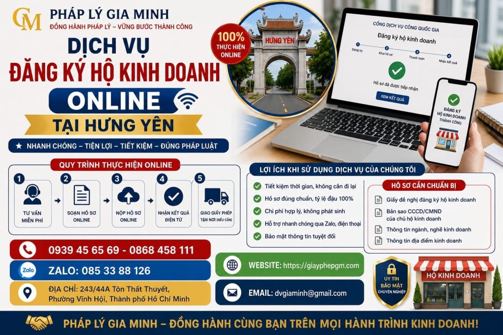 Dịch vụ đăng ký hộ kinh doanh online tại Hưng Yên