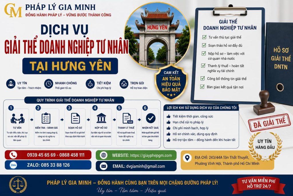 Dịch vụ giải thể doanh nghiệp tư nhân tại Hưng Yên