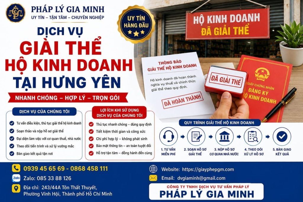 Dịch vụ giải thể hộ kinh doanh tại Hưng Yên