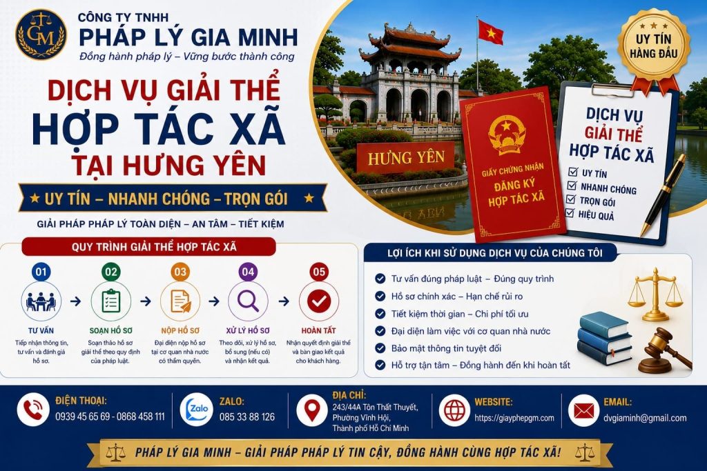 Dịch vụ giải thể hợp tác xã tại Hưng Yên uy tín