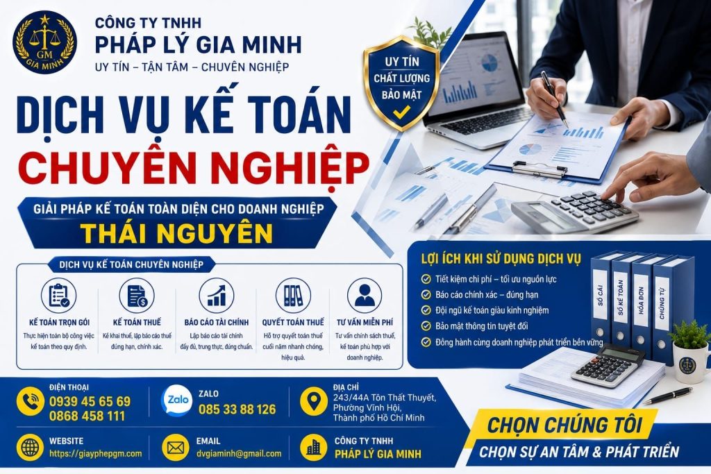 Dịch vụ kế toán chuyên nghiệp Thái Nguyên