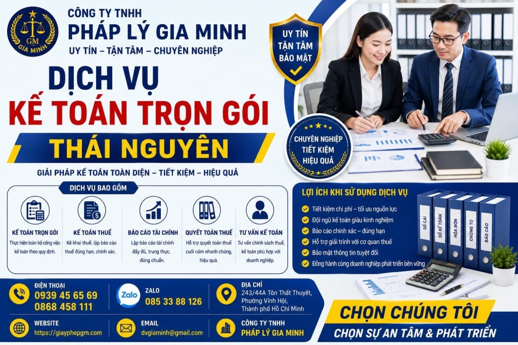 Dịch vụ kế toán trọn gói Thái Nguyên