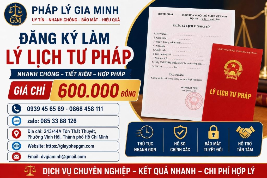 Dịch vụ làm lý lịch tư pháp tại Huế nhanh trọn gói