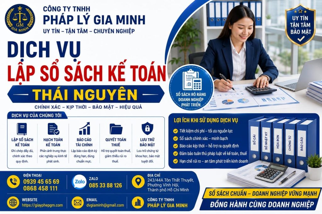 Dịch vụ lập sổ sách kế toán Thái Nguyên