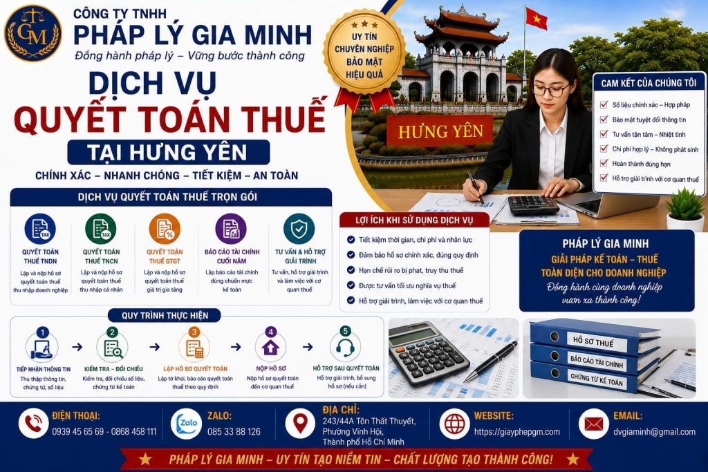 Dịch vụ quyết toán thuế tại Hưng Yên