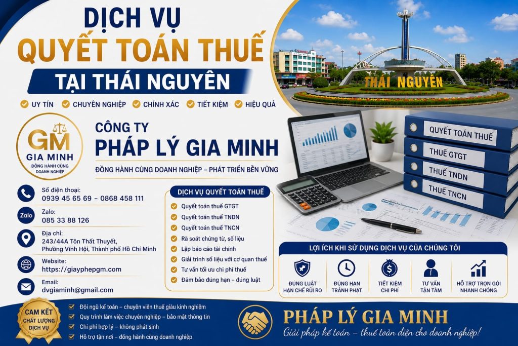 Dịch vụ quyết toán thuế Thái Nguyên