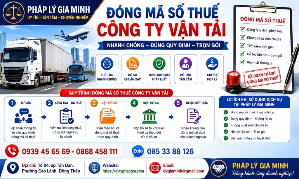Đóng mã số thuế công ty vận tải