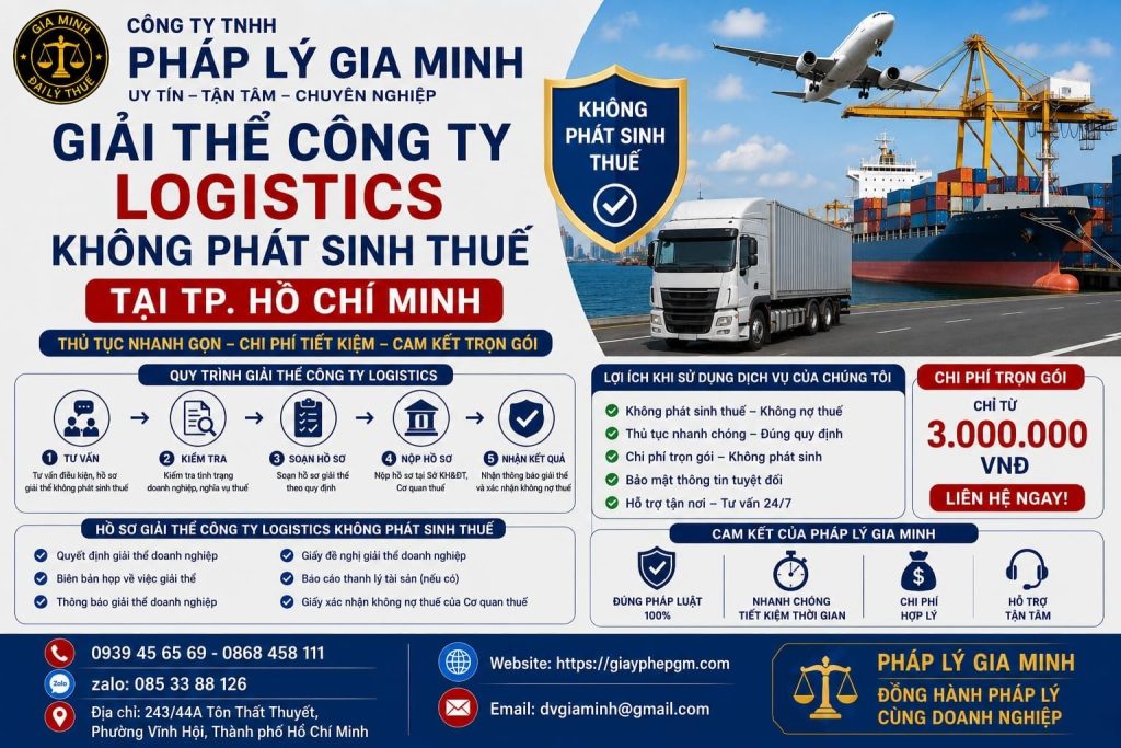 Giải thể công ty logistics không phát sinh thuế tại TPHCM