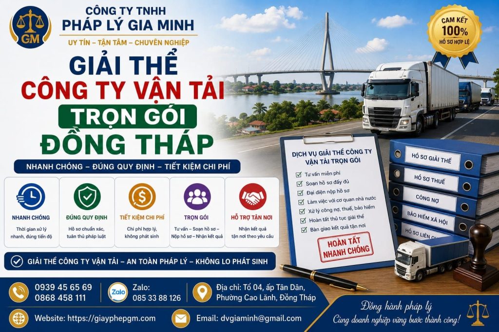 Giải thể công ty vận tải trọn gói Đồng Tháp