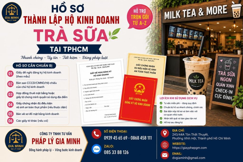 Hồ sơ thành lập hộ kinh doanh trà sữa tại TPHCM