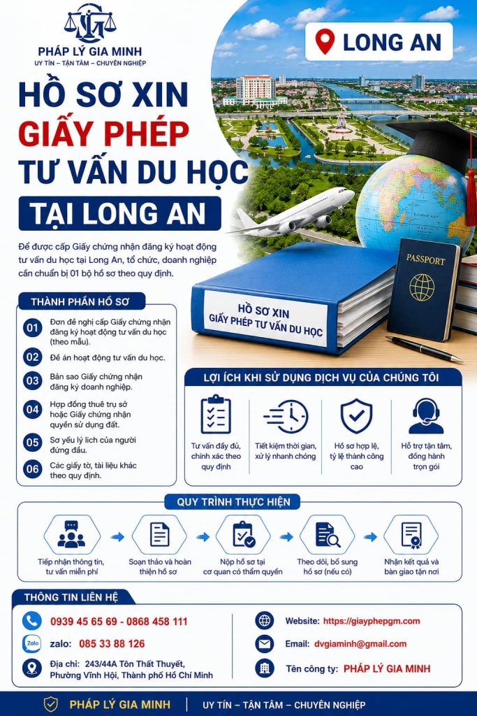 Hồ sơ xin giấy phép tư vấn du học tại Long An