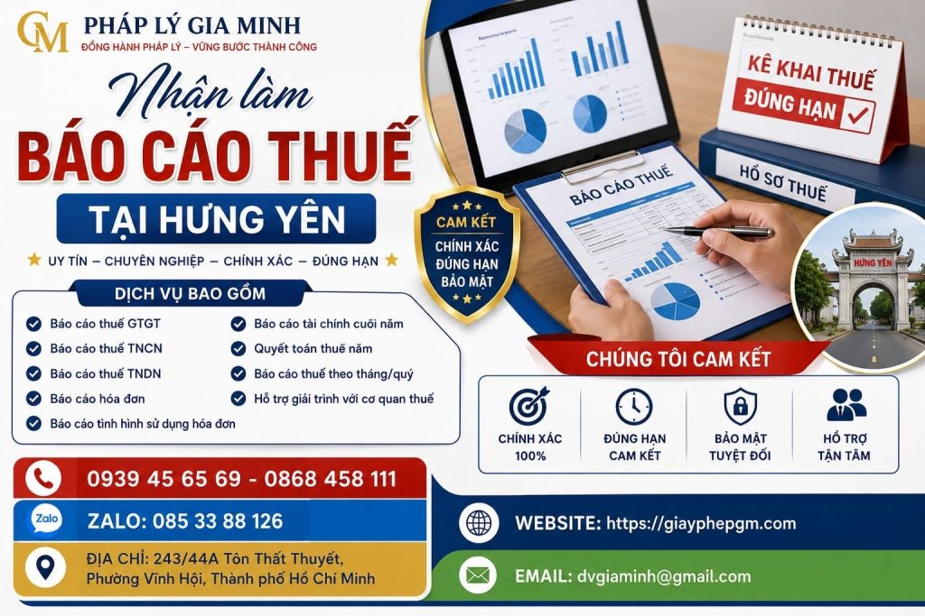 Nhận làm báo cáo thuế tại Hưng Yên
