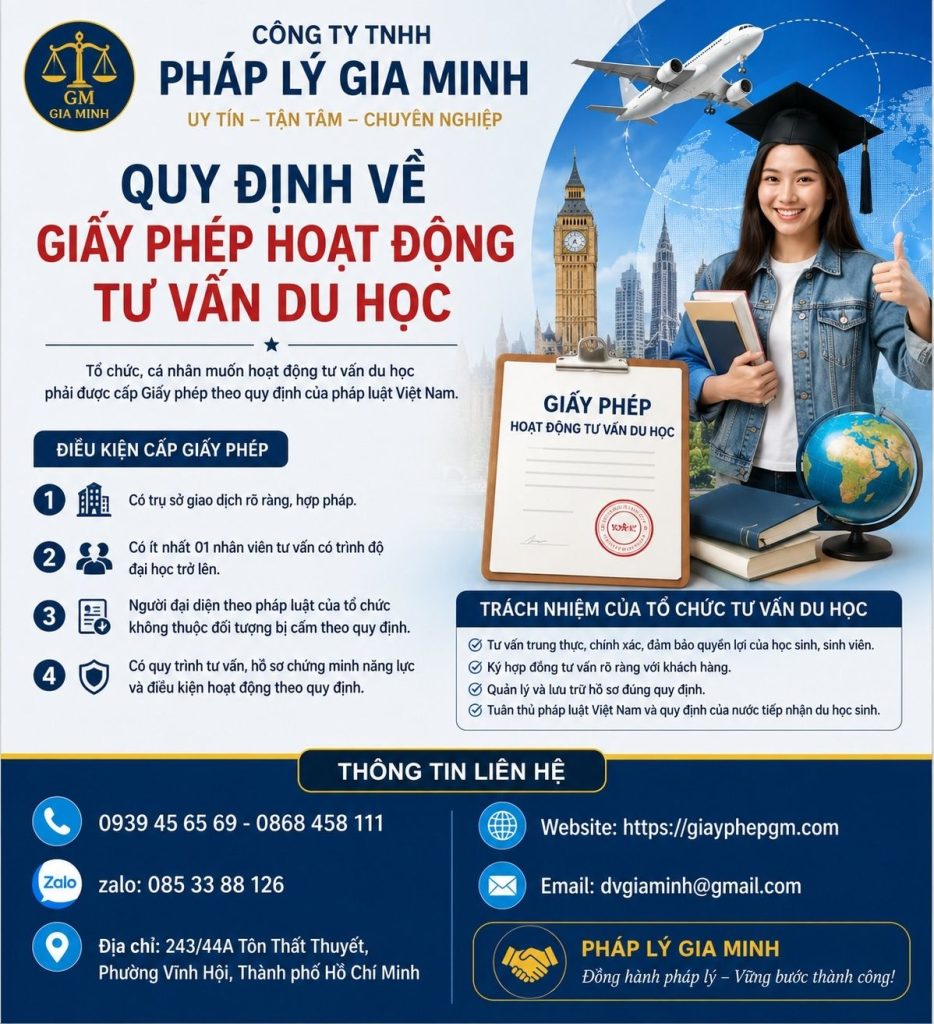 Quy định về giấy phép hoạt động tư vấn du học