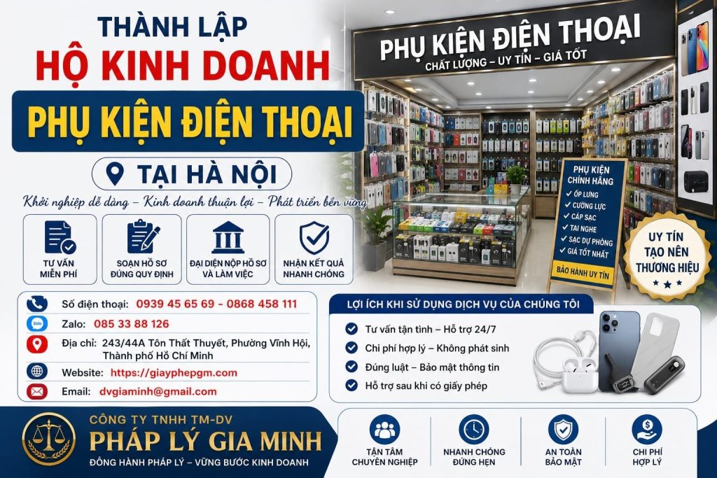 Thành lập hộ kinh doanh phụ kiện điện thoại tại Hà Nội