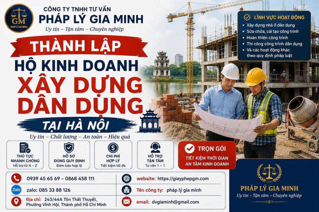 Thành lập hộ kinh doanh xây dựng dân dụng tại Hà Nội