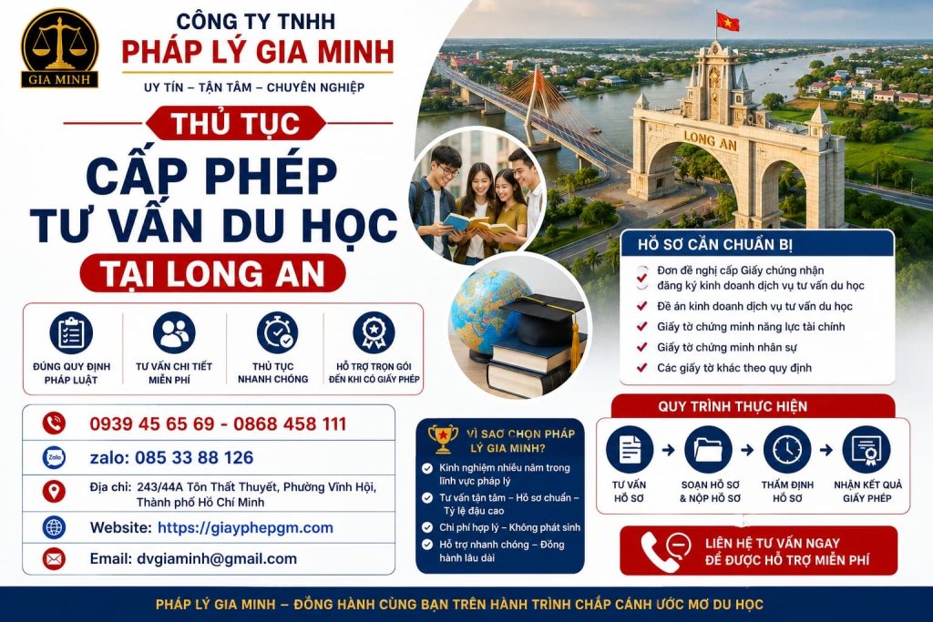 Thủ tục cấp phép tư vấn du học tại Long An