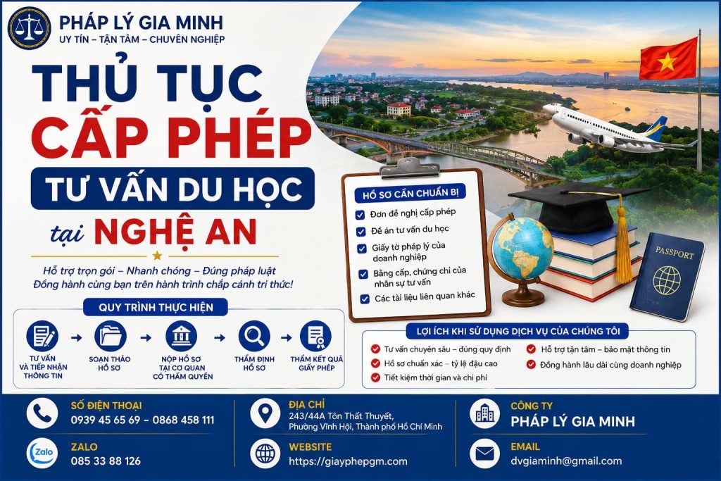 Thủ tục cấp phép tư vấn du học tại Nghệ An