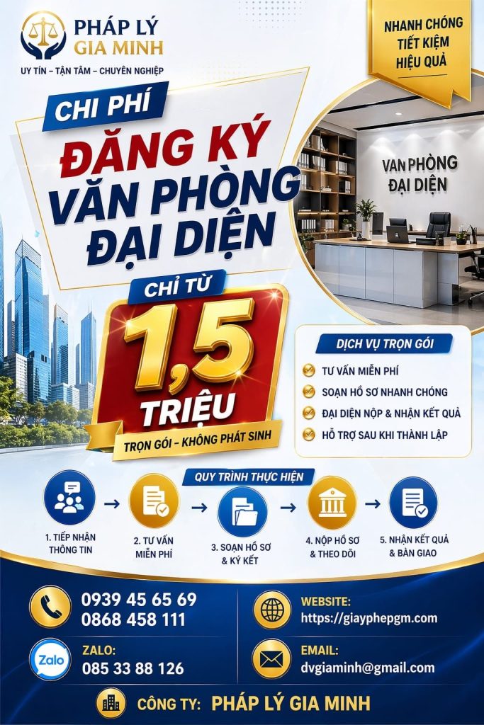 Thủ tục đăng ký văn phòng đại diện tại Phú Thọ