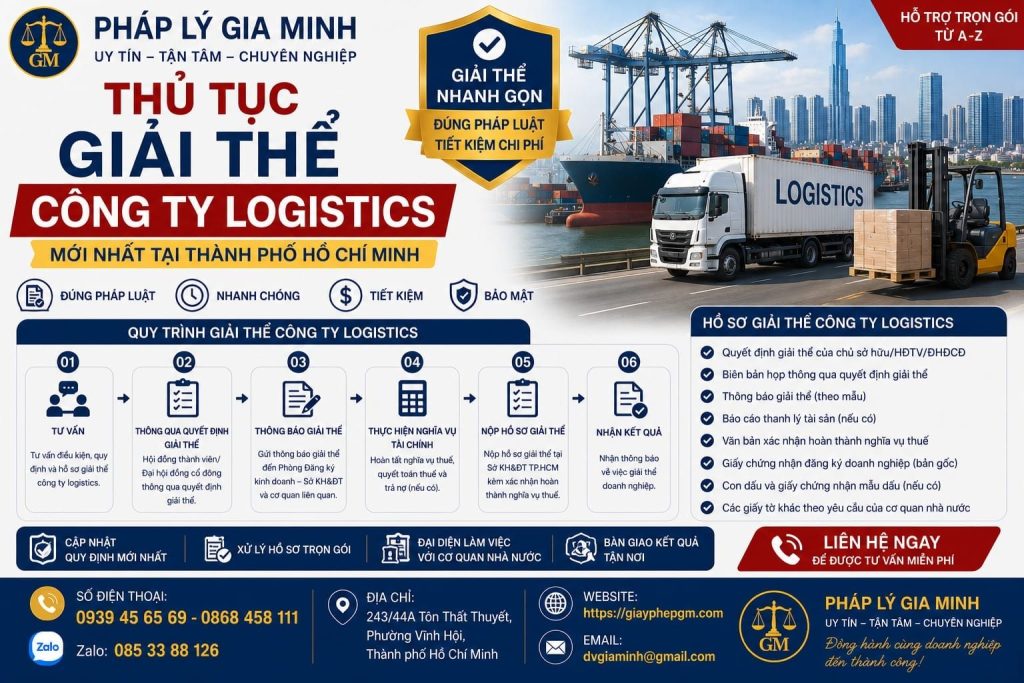 Thủ tục giải thể công ty logistics mới nhất tại Thành phố Hồ Chí Minh