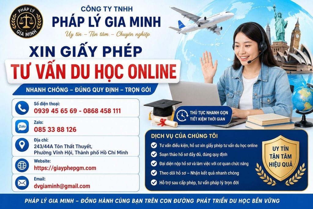 Xin giấy phép tư vấn du học online nhanh chóng