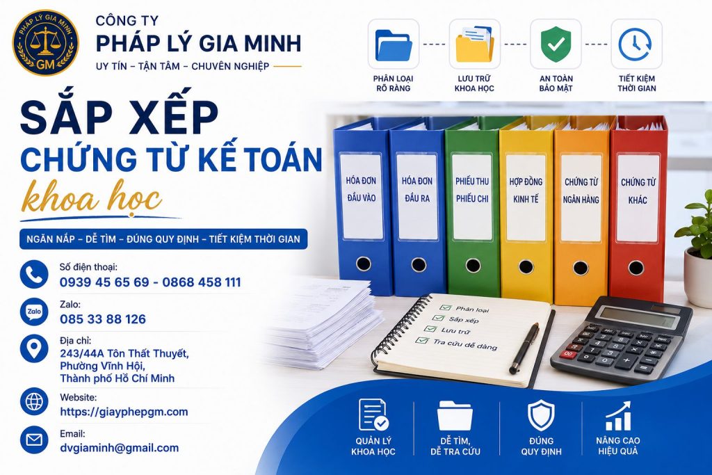Sắp xếp chứng từ kế toán khoa học
