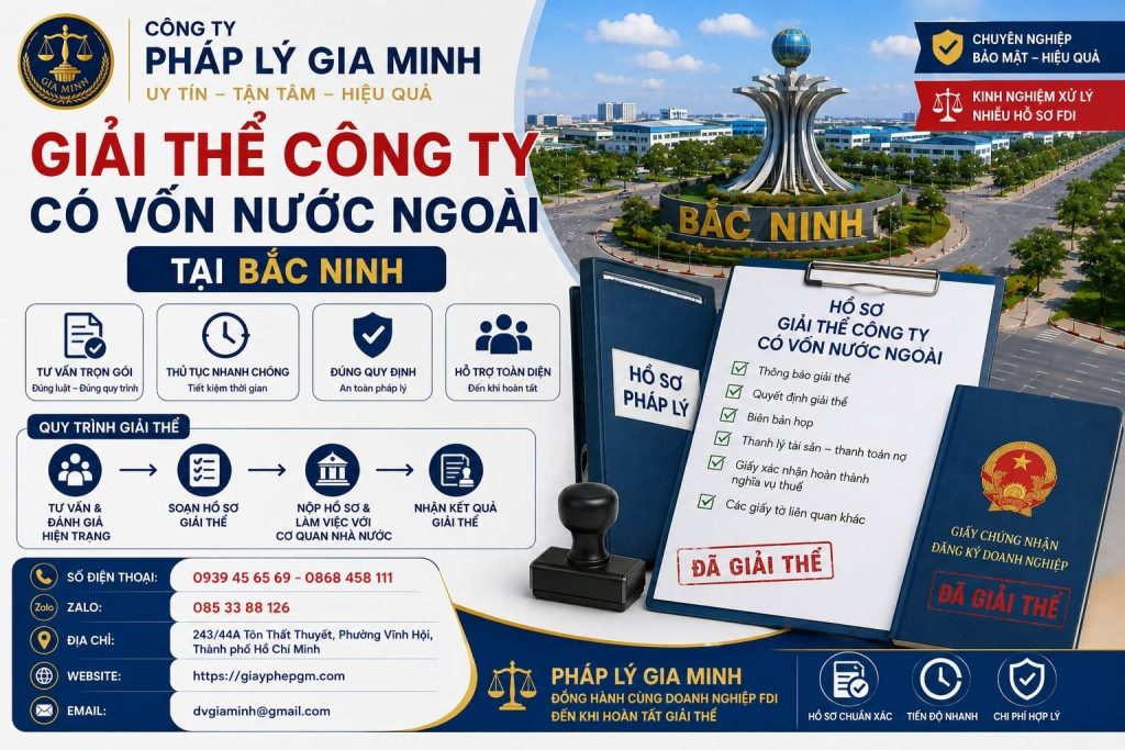 Giải thể công ty có vốn nước ngoài tại Bắc Ninh