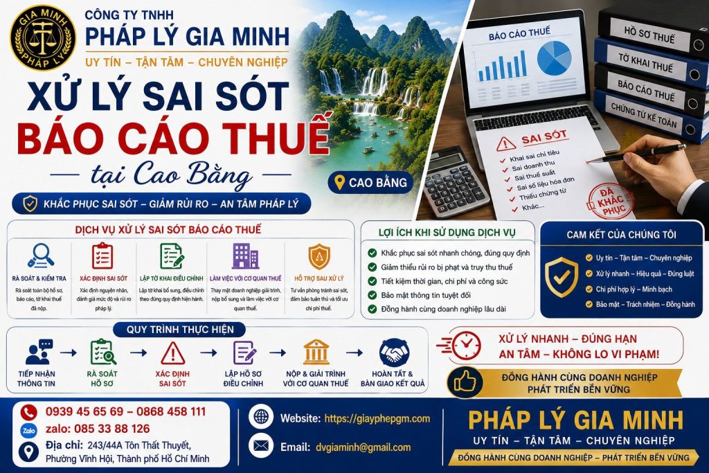 Xử lý sai sót báo cáo thuế tại Cao Bằng