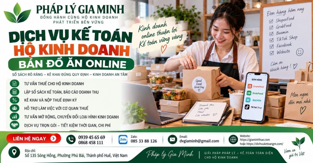 Dịch vụ kế toán hộ kinh doanh bán đồ ăn online