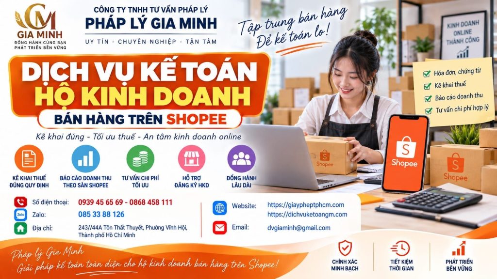 Dịch vụ kế toán hộ kinh doanh bán hàng trên Shopee