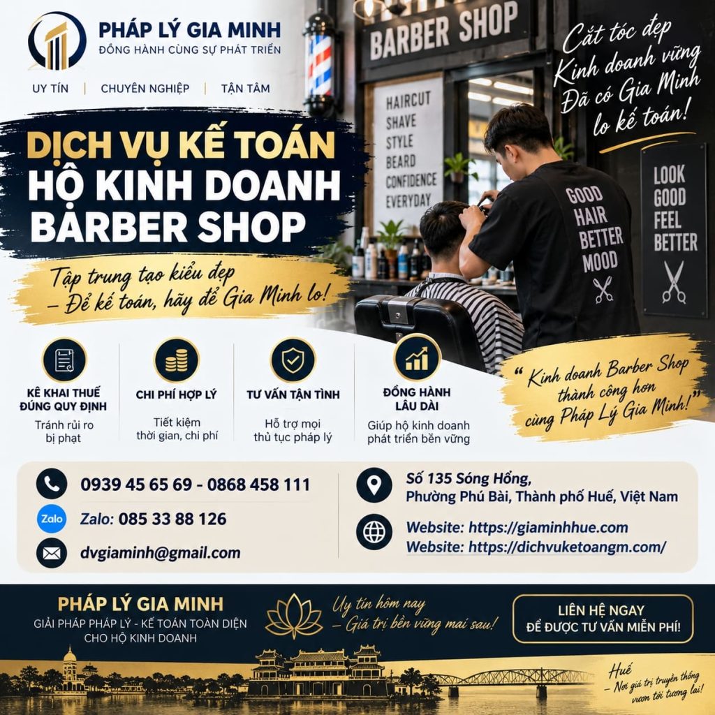 Dịch vụ kế toán hộ kinh doanh barber shop trọn gói, đúng quy định 1 Dịch vụ kế toán hộ kinh doanh barber shop