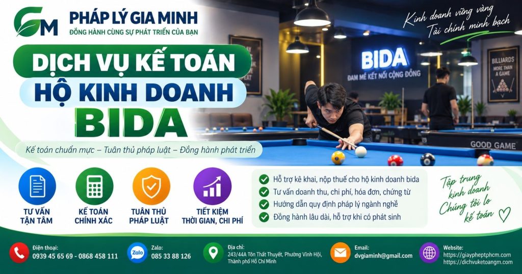 Dịch vụ kế toán hộ kinh doanh bida chuyên nghiệp, đúng quy định 1 Dịch vụ kế toán hộ kinh doanh bida