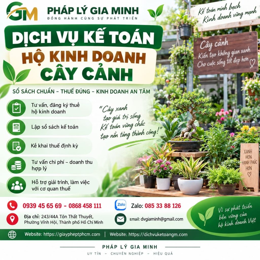Dịch vụ kế toán hộ kinh doanh cây cảnh