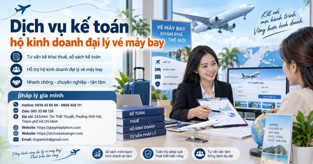 Dịch vụ kế toán hộ kinh doanh đại lý vé máy bay