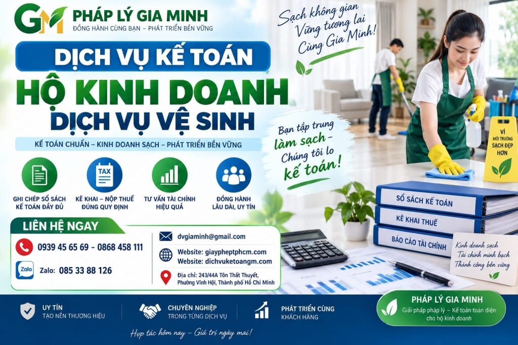 Dịch vụ kế toán hộ kinh doanh dịch vụ vệ sinh