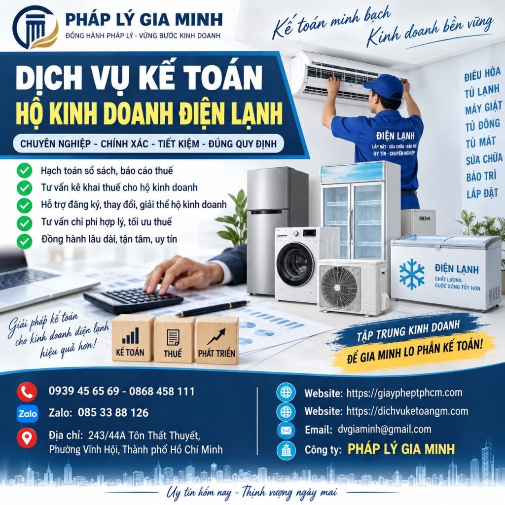 Dịch vụ kế toán hộ kinh doanh điện lạnh