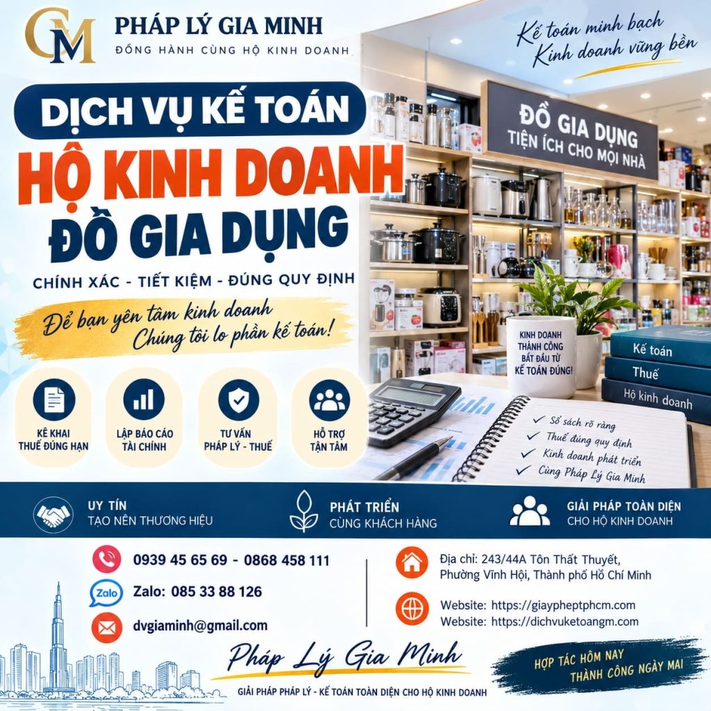 Dịch vụ kế toán hộ kinh doanh đồ gia dụng
