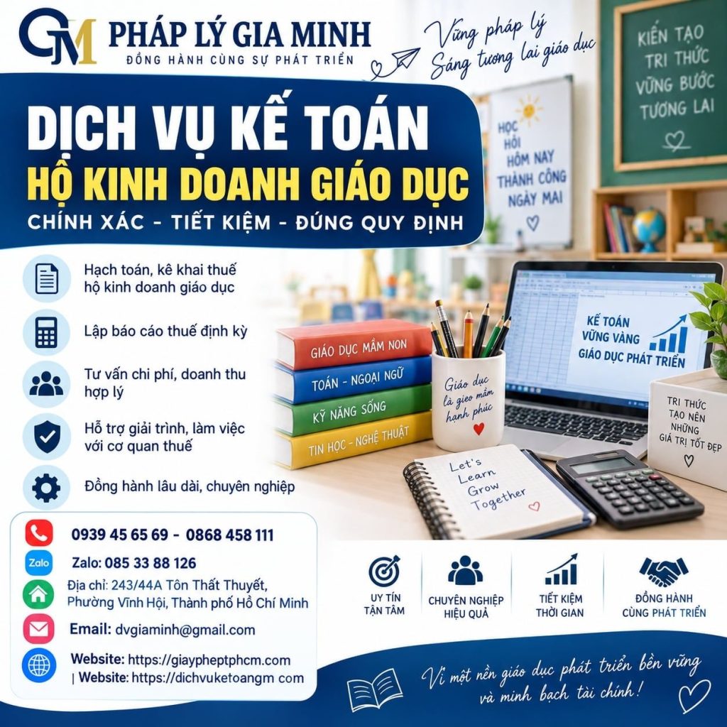 Dịch vụ kế toán hộ kinh doanh giáo dục