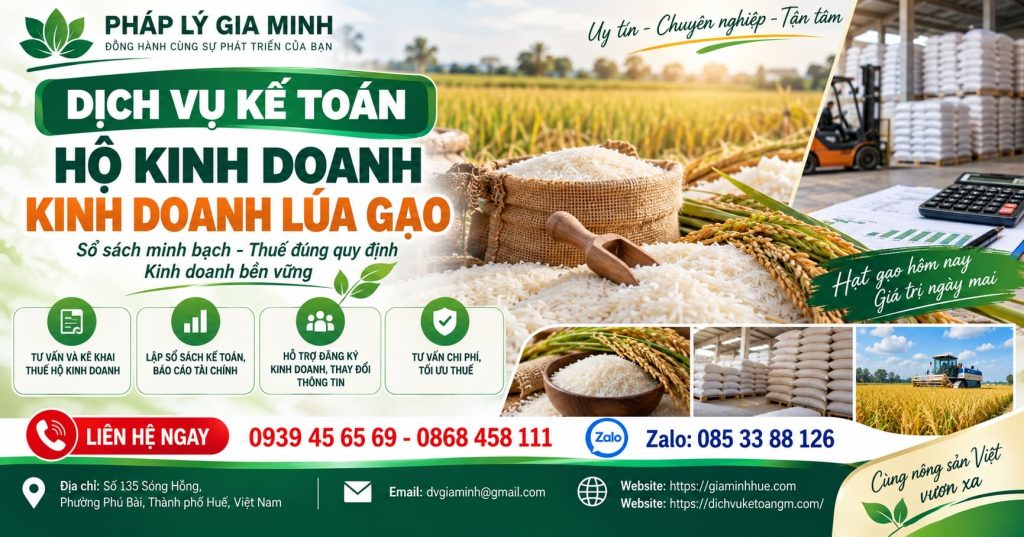 Dịch vụ kế toán hộ kinh doanh kinh doanh lúa gạo