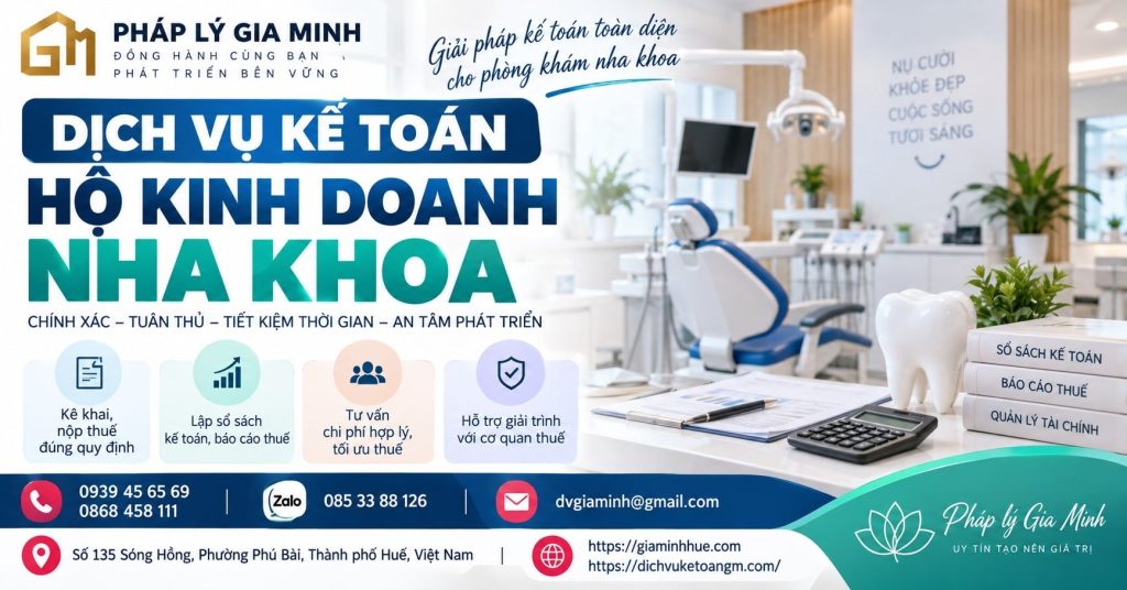 Dịch vụ kế toán hộ kinh doanh nha khoa – Quản lý doanh thu, chi phí và thuế hiệu quả 1 Dịch vụ kế toán hộ kinh doanh nha khoa